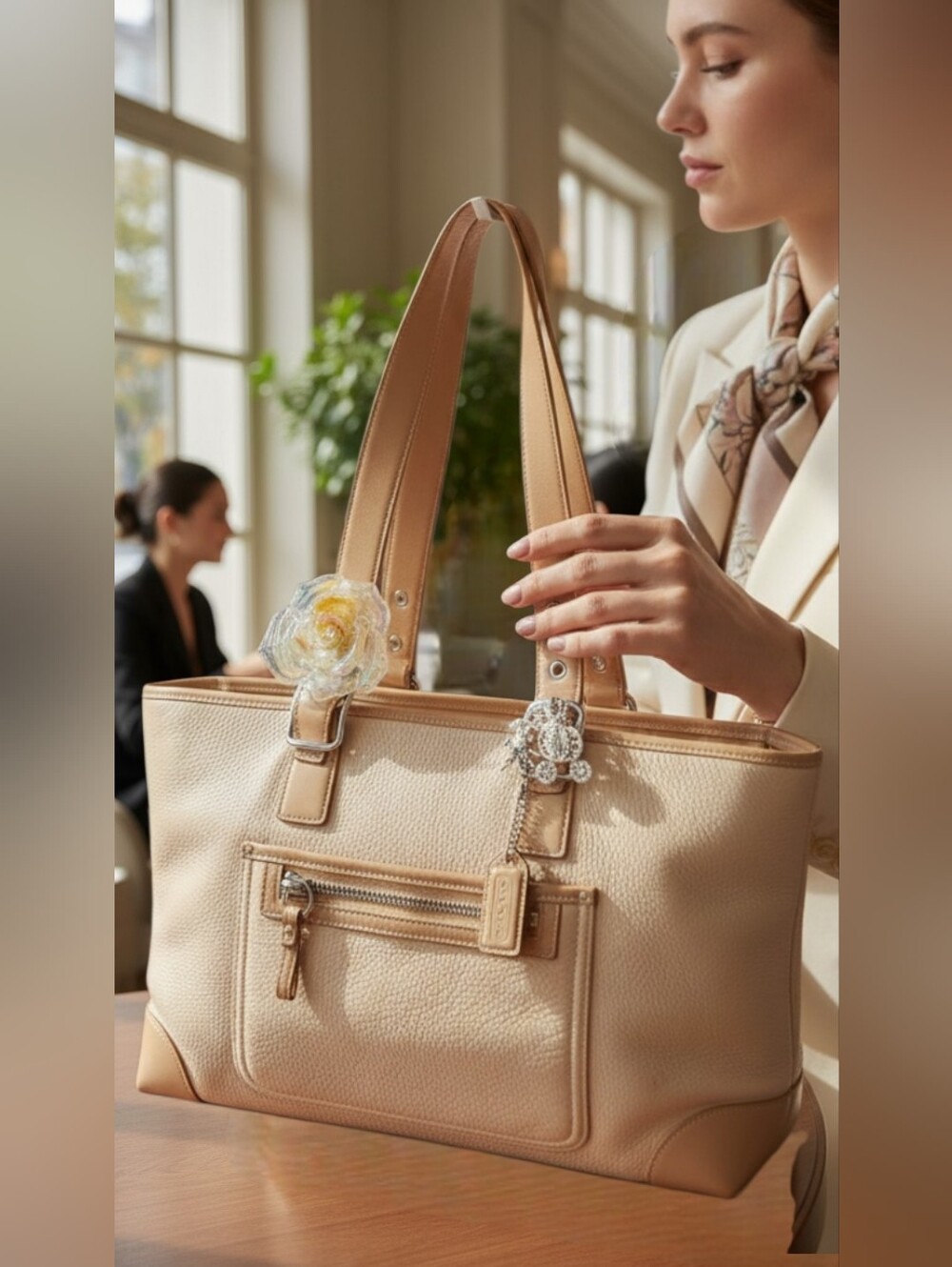 Coach Hampton Pebbled Leather Tote (Style No. 4465) - Picture 3 of 14